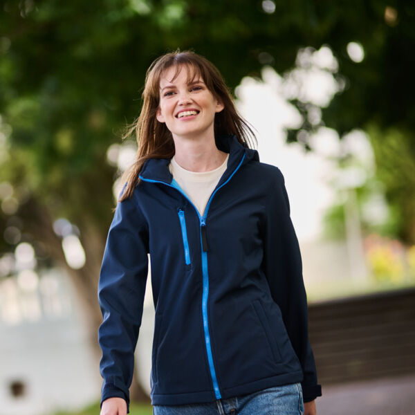 Damen 3-Lagen Kapuzen Softshell Jacke "Venturer" Miniaturansicht